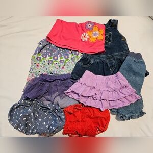 Lot Of 8 0-3, 3 Months Clothes Pants Bloomers Sundress Tshirt  Overall Dress